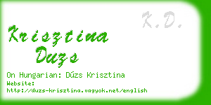 krisztina duzs business card